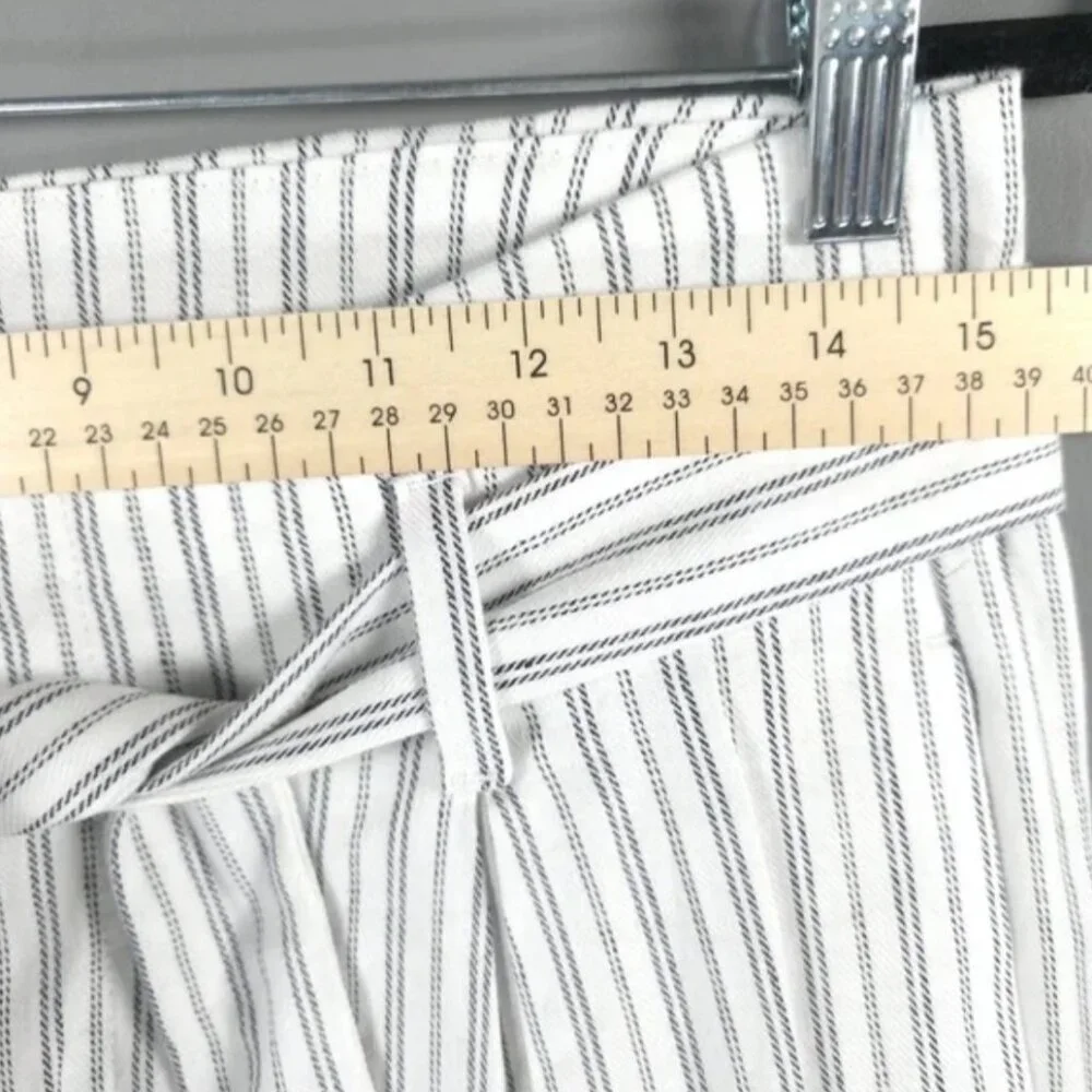 NWT BANANA REPUBLIC LINEN‎ Blend High Rise Tie Waist Flattering Pants Pockets 8L
